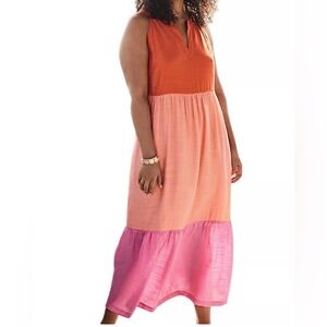 NWT J. Jill Color-Block Maxi Dress